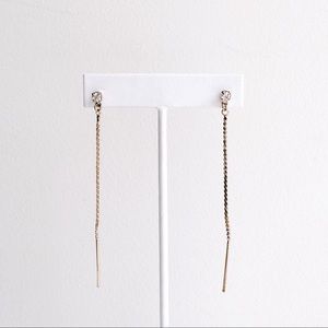 NWOT Ultra Minimal God Bar & Diamond Earrings